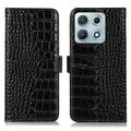 Motorola Edge 70 Max Crocodile Series Wallet Leather Case with RFID - Black