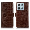 Motorola Edge 70 Max Crocodile Series Wallet Leather Case with RFID - Brown