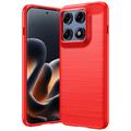 Motorola Edge 70 Pro Brushed TPU Case - Carbon Fiber - Red