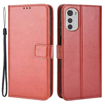 Motorola Moto E32s Wallet Case with Magnetic Closure - Brown