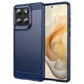 Motorola Moto G Stylus 5G (2025) Brushed TPU Case - Carbon Fiber - Blue
