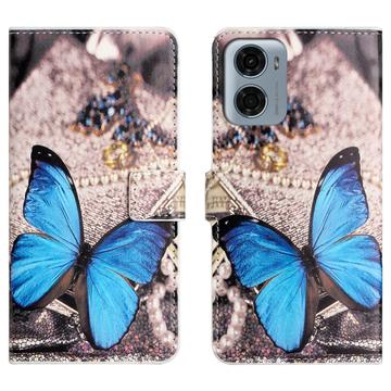 Motorola Moto G05/E15 Style Series Wallet Case - Blue Butterfly
