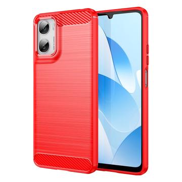 Motorola Moto G06/G06 Power Brushed TPU Case - Carbon Fiber - Red