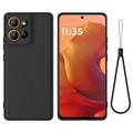 Motorola Moto G17 Power/G17/G15 Liquid Silicone Case with Hand Strap - Black