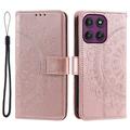 Motorola Moto G37/G47 Mandala Wallet Case with Wrist Strap - Pink