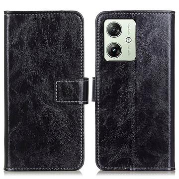 Motorola Moto G54 Wallet Case with Magnetic Closure - Black