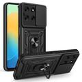 Motorola Moto G56 Rotary Ring Hybrid Case with Camera Shield - Black