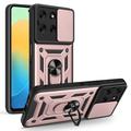 Motorola Moto G56 Rotary Ring Hybrid Case with Camera Shield - Rose Gold