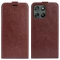 Motorola Moto G67 Power Vertical Flip Case with Card Slot - Brown