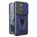 Motorola Moto G77/G67 Rotary Ring Hybrid Case with Camera Shield - Blue