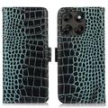Motorola Moto G77/G67 Crocodile Series Wallet Leather Case with RFID - Green