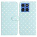 Motorola Moto G77/G67 Polka Dot Pattern Wallet Case - Blue