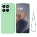 Motorola Moto G77 Power Liquid Silicone Case with Hand Strap - Green