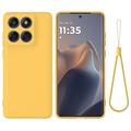 Motorola Moto G77 Power Liquid Silicone Case with Hand Strap - Yellow