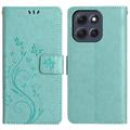 Motorola Moto G86 Butterfly Series Wallet Case - Cyan