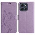 Motorola Moto G86 Butterfly Series Wallet Case - Light Purple