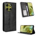 Motorola Moto G86 Power Retro Wallet Case with Magnetic Closure - Black