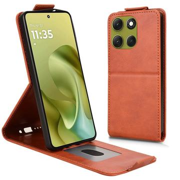 Motorola Moto G86 Power Vertical Flip Case with Stand - Brown