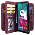 Multi-Card Slot Motorola Moto G10/Moto G30 Wallet Case - Wine Red