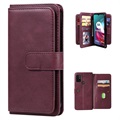 Multi-Card Slot Motorola Moto G10/Moto G30 Wallet Case - Wine Red