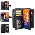 Multi-Card Slot Samsung Galaxy M52 5G Wallet Case - Black