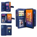 Multi-Card Slot Samsung Galaxy M52 5G Wallet Case - Blue