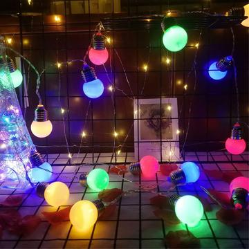 Multicolored LED String Lights with Bulbs - 1.5 m / 10 LEDs