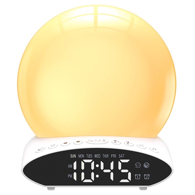 Multifunctional Alarm Clock With Fm Radio And Night Light White Multifunctional Alarm Clock With Fm, Alarm Clock With Projection Light