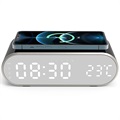Multifunctional Alarm Clock w/ Wireless Charging W628 - Black