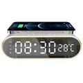 Multifunctional Alarm Clock w/ Wireless Charging W628 - Silver