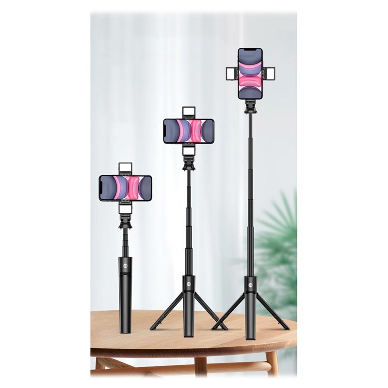 Multifunktionell Selfie Stick & Tripod Stativ K22-D - Svart