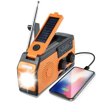 YOHFRFGX Wild Summit Gear Radio, Wildsummit All-in-One Radio Emergency Solar Powered Radio, Multifunctional 4000mah Large Capacity Emergency Crank Radio, NOAA Weather Radio (Blue