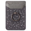 Muxma MX112 RFID-blocking Card Holder with Ring Grip - Glitter - Black