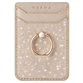 Muxma MX112 RFID-blocking Card Holder with Ring Grip - Glitter - Gold