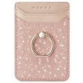 Muxma MX112 RFID-blocking Card Holder with Ring Grip - Glitter - Rose Gold