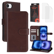 iPhone 17e MyTPhone CardMate Leather Wallet Case - Dark Brown