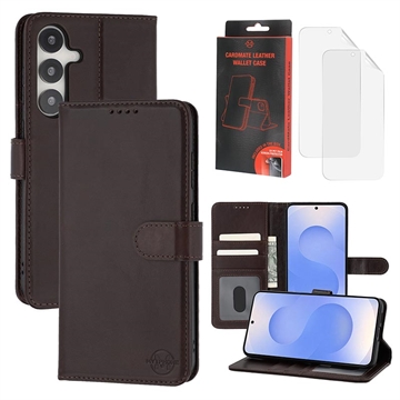 Samsung Galaxy S25+ MyTPhone CardMate Leather Wallet Case - Dark Brown