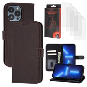 iPhone 13 Pro Max/12 Pro Max MyTPhone CardMate Leather Wallet Case - Dark Brown