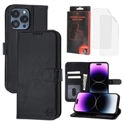 iPhone 14 Pro MyTPhone CardMate Leather Wallet Case - Black