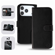 iPhone 17 Pro MyTPhone CardMate Leather Wallet Case - Black