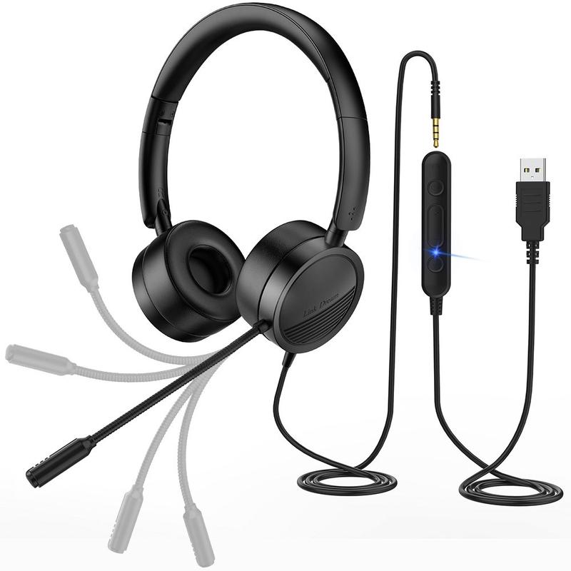 NEW BEE H360 Telephone Headset On Ear 3.5mm / USB Wired Noise