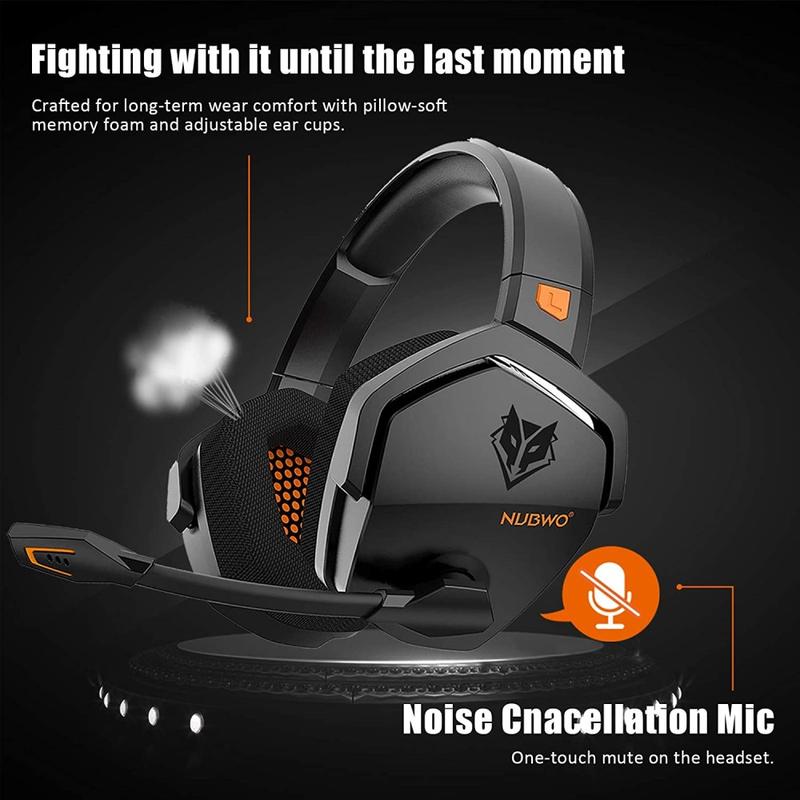 NUBWO G06 Wireless Gaming Headset with Noise Reduction Microphone 2.4G ...
