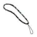 Natural Stone Beaded Phone Charm 16cm - Black Strap