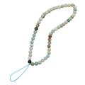 Natural Stone Beaded Phone Charm 16cm - Blue Strap