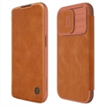 iPhone 15 Pro Max Nillkin Qin Pro Flip Case - Brown