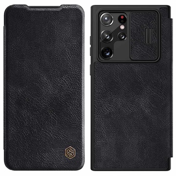 Nillkin Qin Series Samsung Galaxy S22 Ultra 5G Flip Case - Black