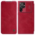 Nillkin Qin Series Samsung Galaxy S22 Ultra 5G Flip Case - Red