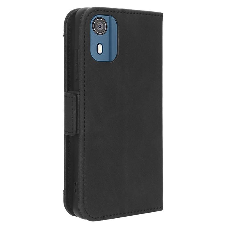 Custodia Libro Portafoglio RonRon Per Nokia C02, In Pelle Sintetica Nera, Con Slot Per Carte E Supporto, Antiurto - 2