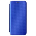 Nokia C1 Plus Flip Case - Carbon Fiber - Blue