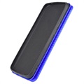 Nokia C1 Plus Flip Case - Carbon Fiber - Blue